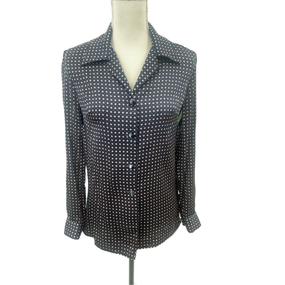 Vintage silk long sleeve blouse with gorgeous buttons